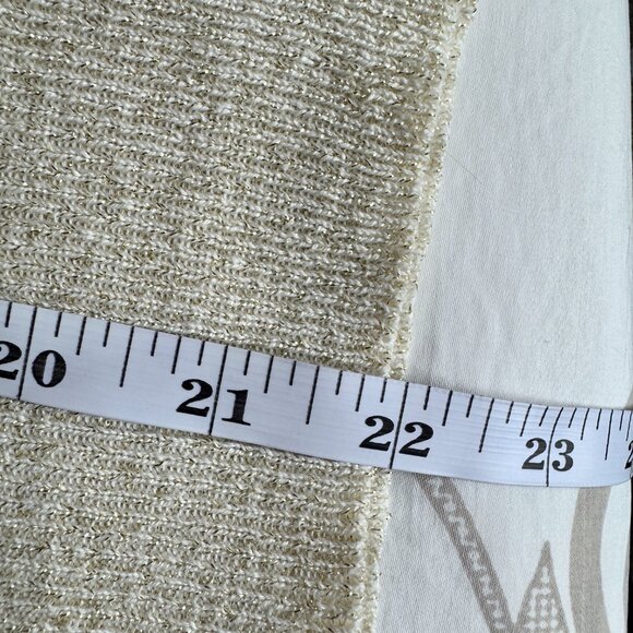 Nine West Light Gold Cotton Blend Metallic Buttoned Cardigan - Picture 12 of 13